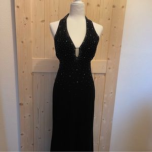 Niki Livas black sparkly mermaid corset Prom Dress